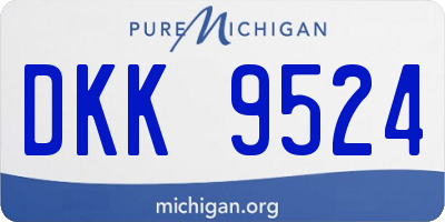 MI license plate DKK9524