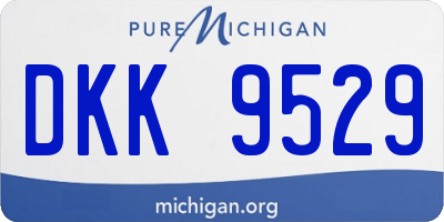 MI license plate DKK9529
