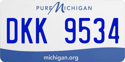 MI license plate DKK9534