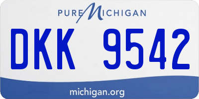 MI license plate DKK9542