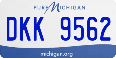 MI license plate DKK9562
