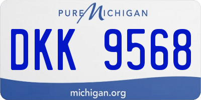 MI license plate DKK9568