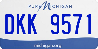 MI license plate DKK9571