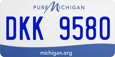 MI license plate DKK9580
