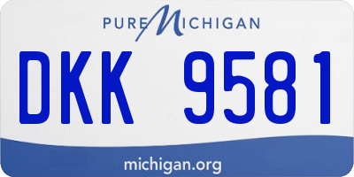 MI license plate DKK9581