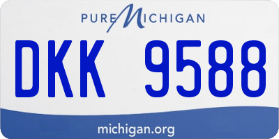 MI license plate DKK9588