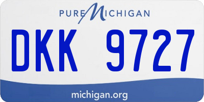 MI license plate DKK9727