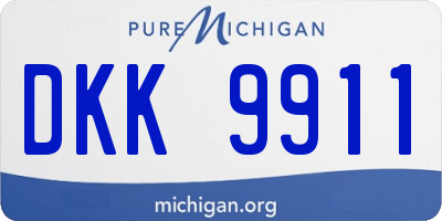 MI license plate DKK9911