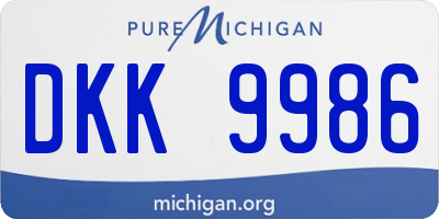 MI license plate DKK9986