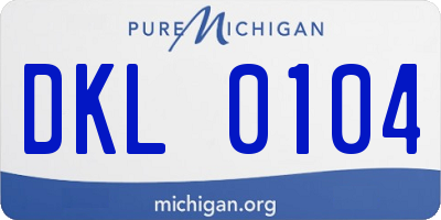 MI license plate DKL0104