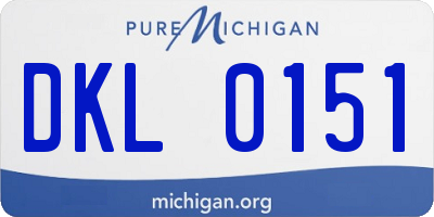 MI license plate DKL0151
