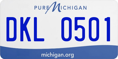 MI license plate DKL0501