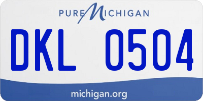 MI license plate DKL0504