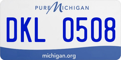 MI license plate DKL0508