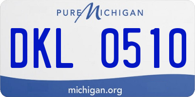 MI license plate DKL0510