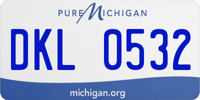 MI license plate DKL0532