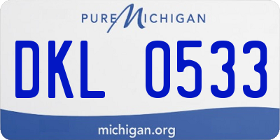 MI license plate DKL0533