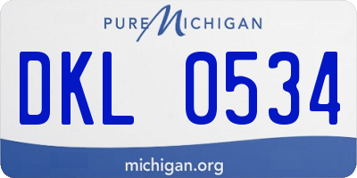 MI license plate DKL0534