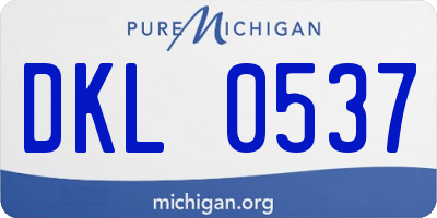 MI license plate DKL0537