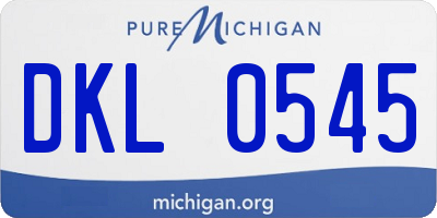 MI license plate DKL0545