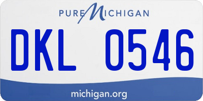 MI license plate DKL0546
