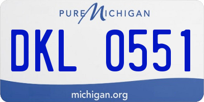 MI license plate DKL0551