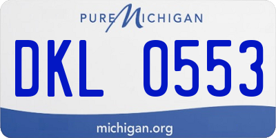 MI license plate DKL0553