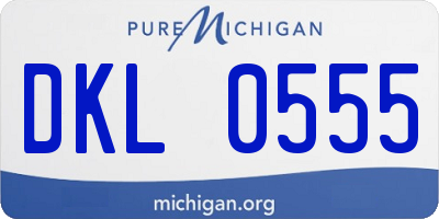 MI license plate DKL0555