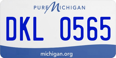 MI license plate DKL0565