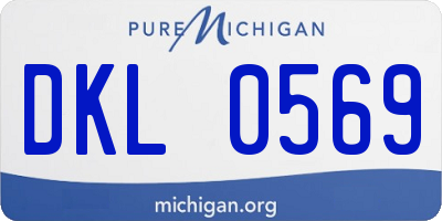 MI license plate DKL0569