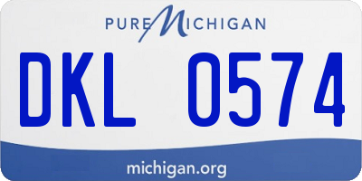 MI license plate DKL0574