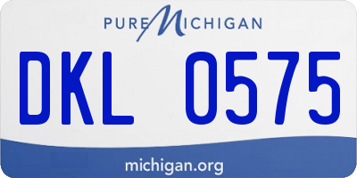 MI license plate DKL0575