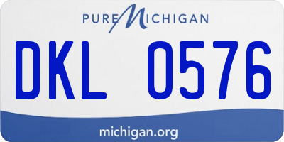 MI license plate DKL0576
