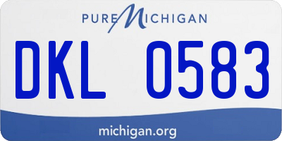 MI license plate DKL0583