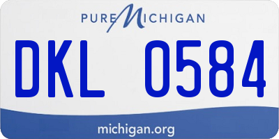 MI license plate DKL0584