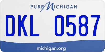 MI license plate DKL0587