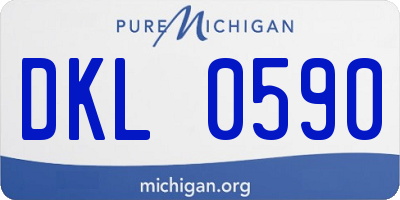 MI license plate DKL0590