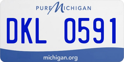 MI license plate DKL0591