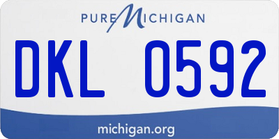 MI license plate DKL0592