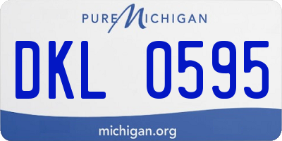 MI license plate DKL0595