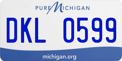MI license plate DKL0599