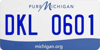 MI license plate DKL0601