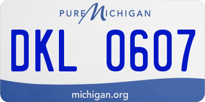MI license plate DKL0607