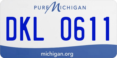 MI license plate DKL0611