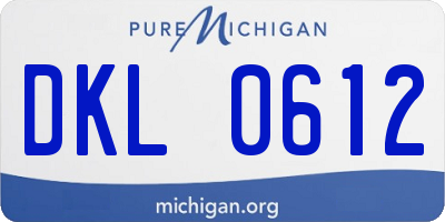 MI license plate DKL0612