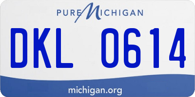 MI license plate DKL0614