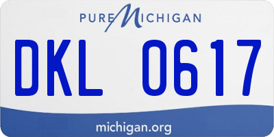 MI license plate DKL0617