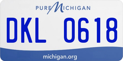 MI license plate DKL0618