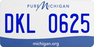 MI license plate DKL0625