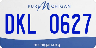MI license plate DKL0627